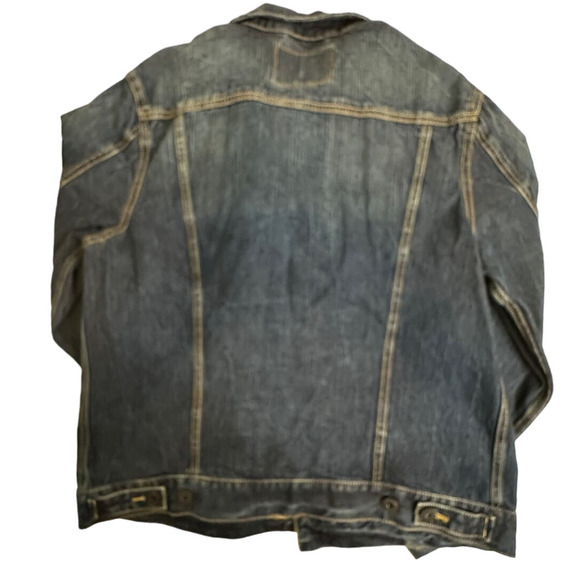 American Eagle Outfitters Womens Dark Denim Button Jean Jacket Large Trucker - Picture 2 of 9